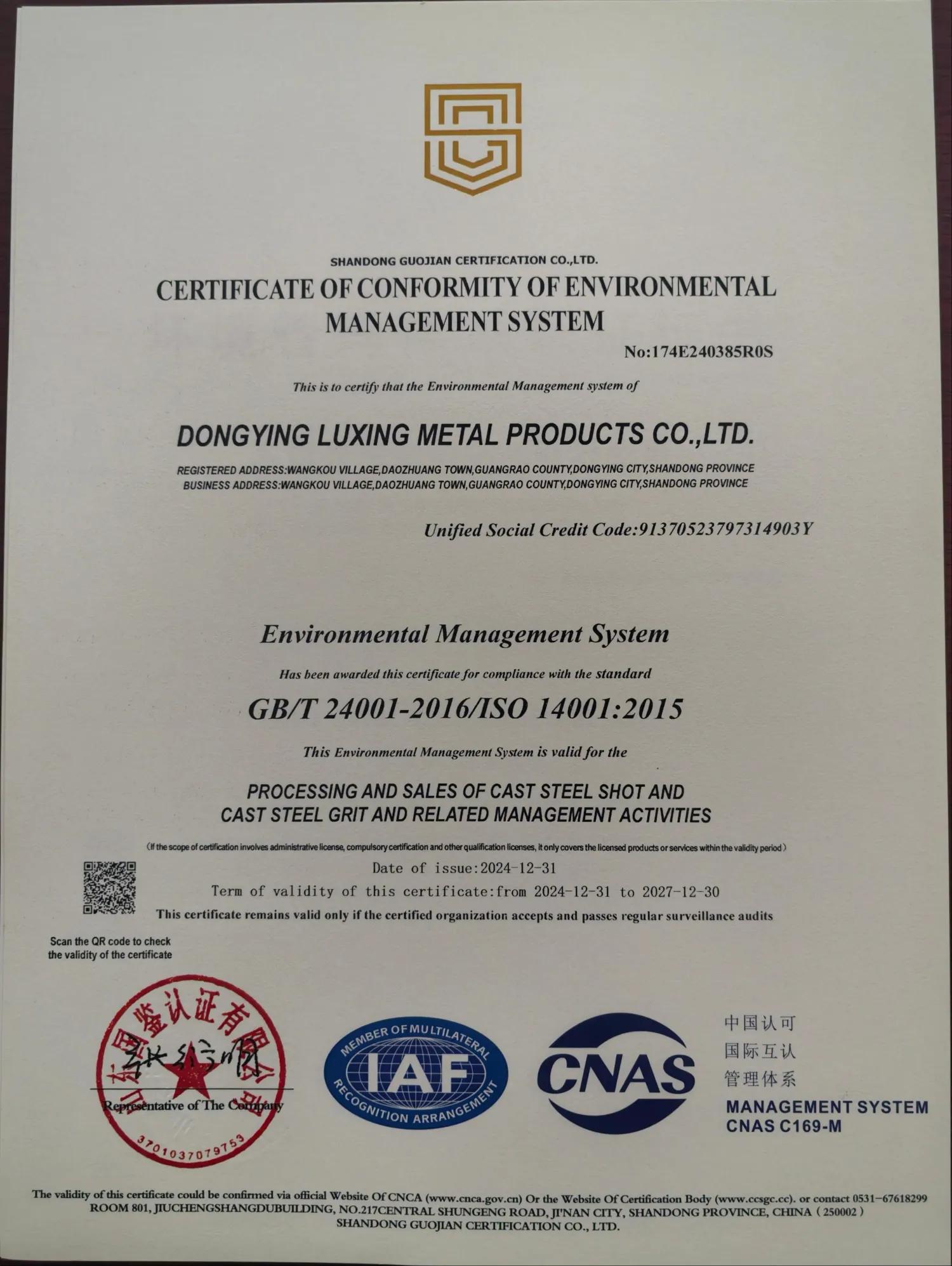 ISO 14001:2015 Environmental Management